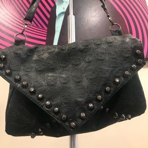 Women Faux Leather Skull Shoulder Bag/Clutch